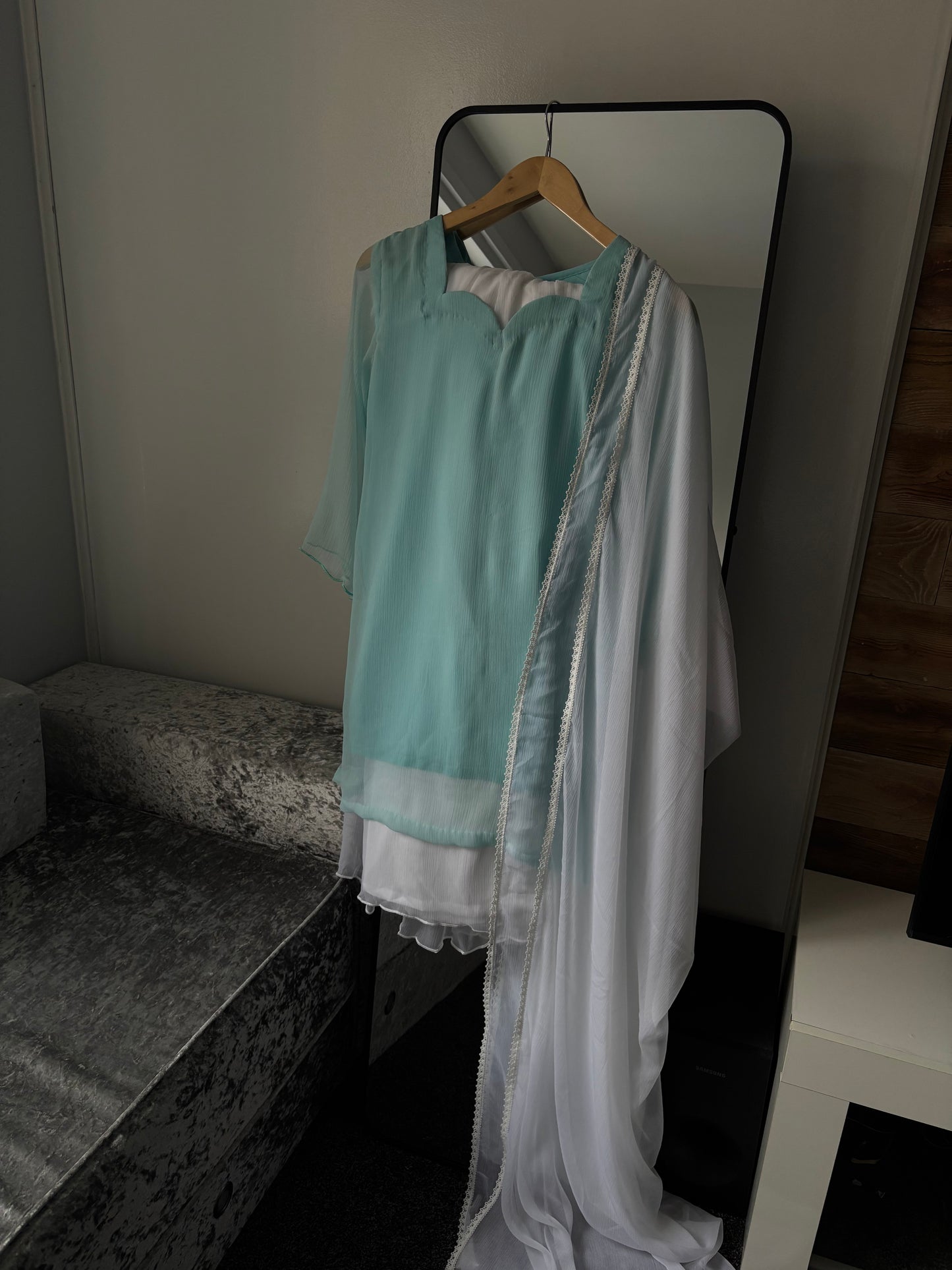Sky Blue Sharara Set